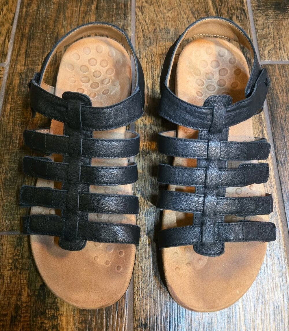 Vionic Harissa Gladiator Adjustable Leather Strap Orthopedic Comfort Sandals sz9